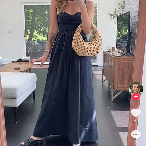 Staud Landry Shoulder-Tie Smocked Maxi Dress - Picture 2 of 6